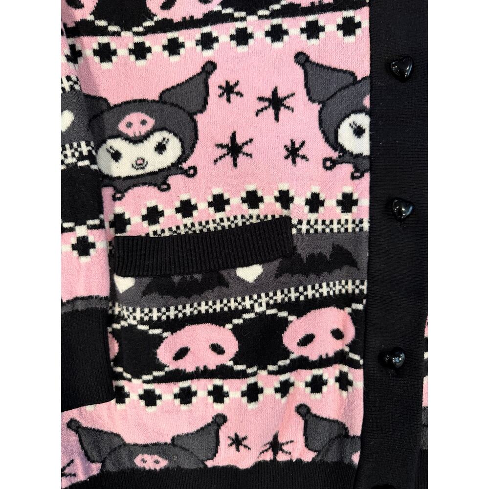 Sanrio Kuromi Patterned Cardigan - BoxLunch Exclusive- Adult - Picture 3 of 5